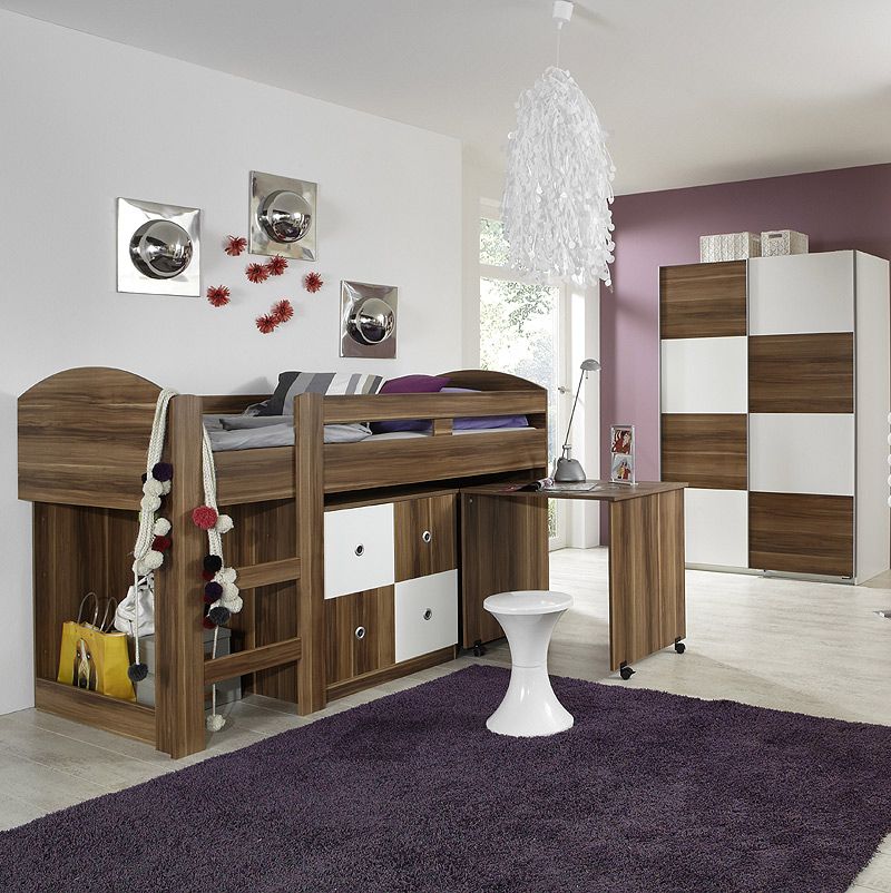 TOP* KOMPLETT JUGENDZIMMER HOCHBETT KLEIDERSCHRANK SCHREIBTISCH