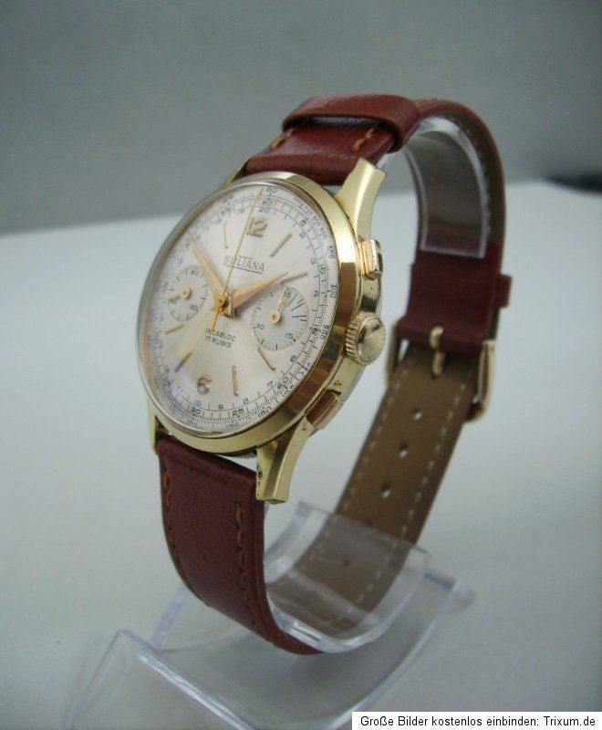 SULTANA Chronograph Handaufzug alte ARMBANDUHR old mens Wrist watch