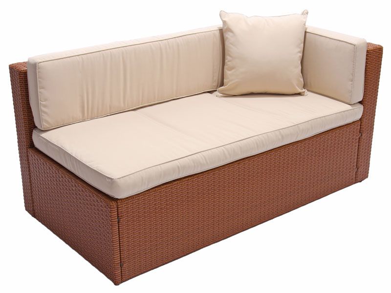 Modulares Poly Rattan Sofa ROM weiß, braun meliert, rot braun