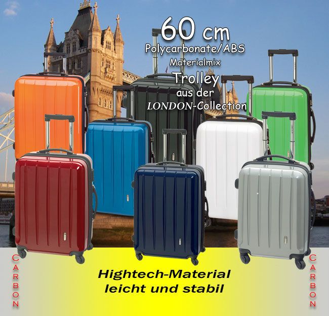 60cm POLYCARBON Hartschale Trolley Koffer Trolly 74 L