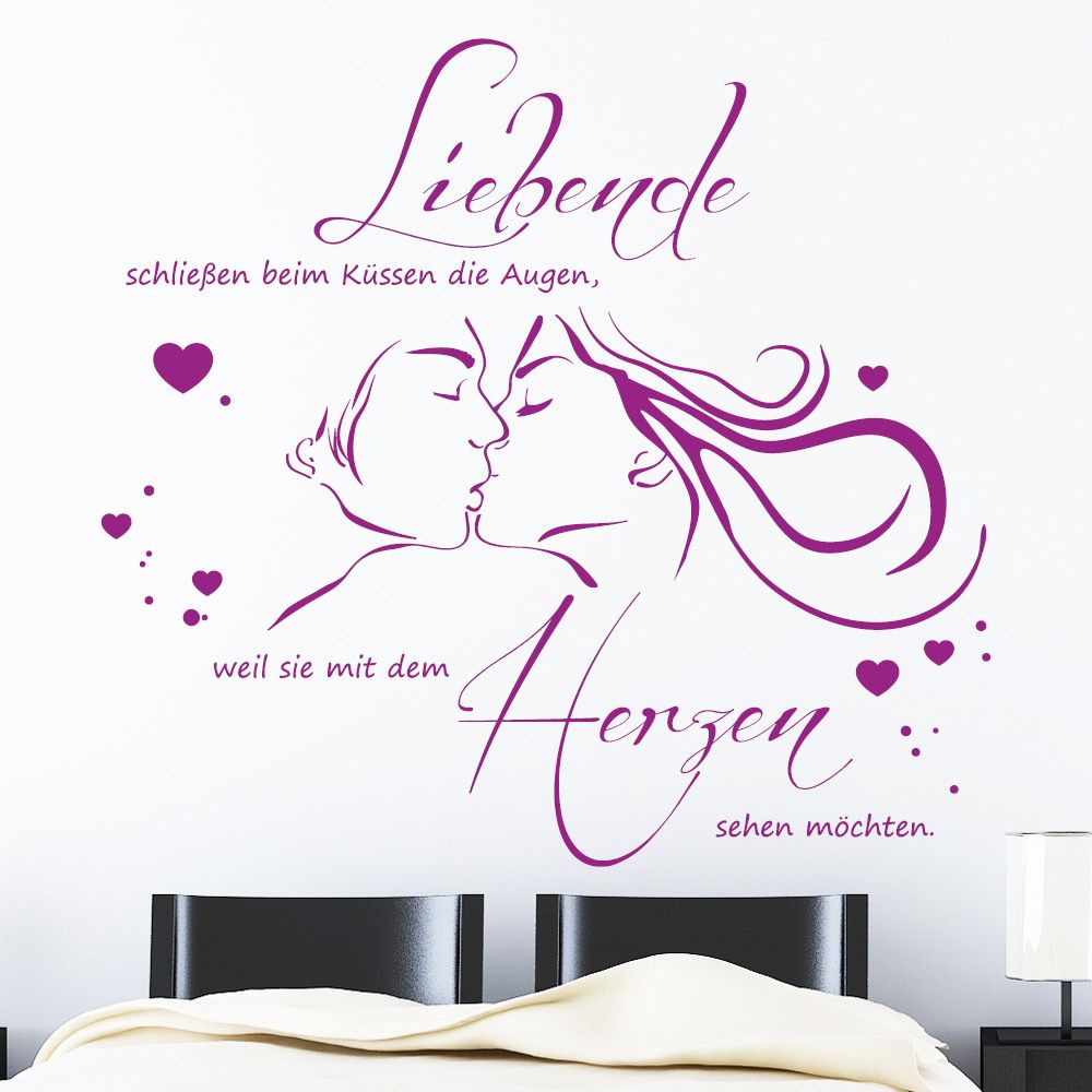 Wandtattoo Liebende mit Zitat 19,90 € Schriftzug Valentinstag Liebe