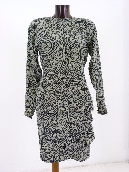 UNGARO KLEID KOMBINATION grau Gr. 38 / 44   100% SEIDE BLUSE & ROCK