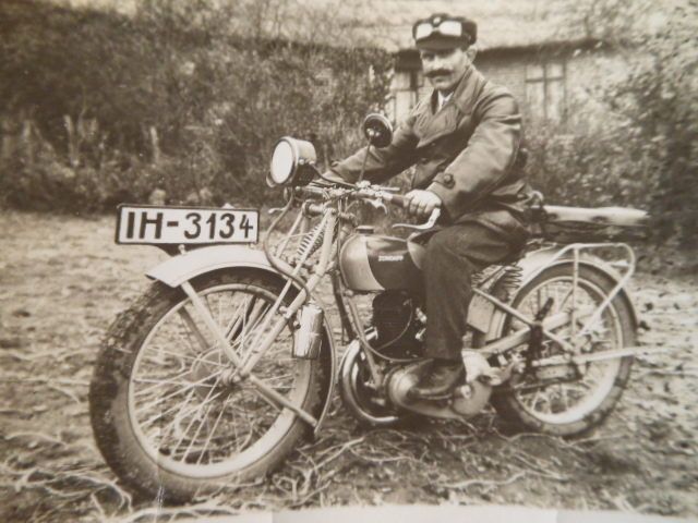 original Foto Zündappp Z 300 Luxus mit Nummernschild 1929 Oldtimer