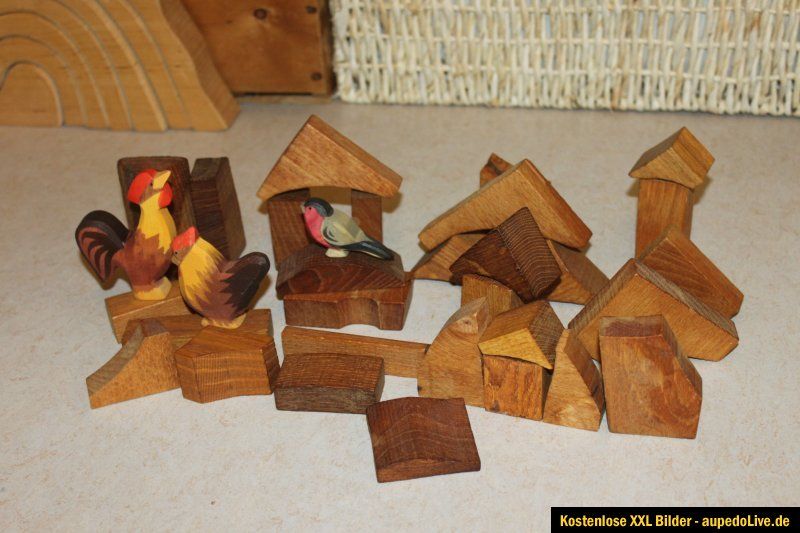 Waldorf 28 Teile kleinere Bauklötze Holz Kreativ Ungiftig Öko