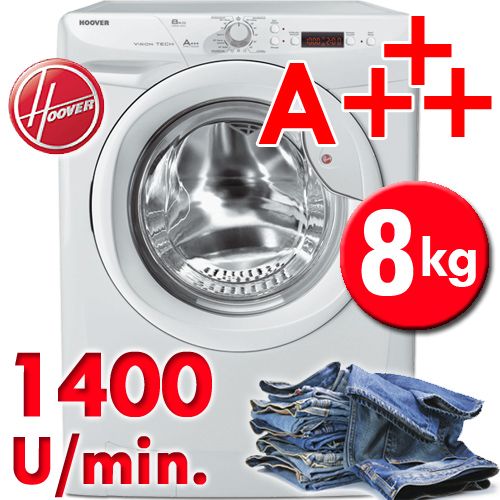 HOOVER 8 kg A WASCHMASCHINE HD 814 1400 U min DISPLAY FRONTLADER FUZZY