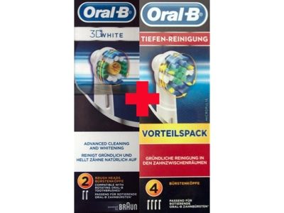 Oral B Bürsten Tiefen Reinigung + 2x Oral B 3D White Bürsten für