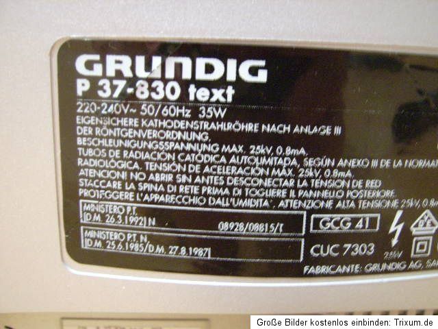 Grundig P37 830 text Fehrnseher ohne Bedinung, Rot 13