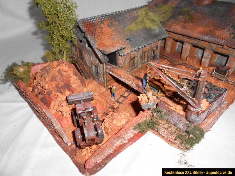 Romantisches Diorama Alte Ziegelei H0 187   Handarbeitsmodell