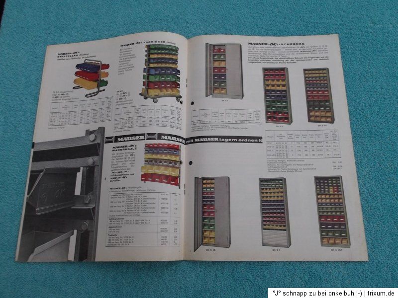 Mauser Ordnungskästen alter Prospekt Broschüre Katalog