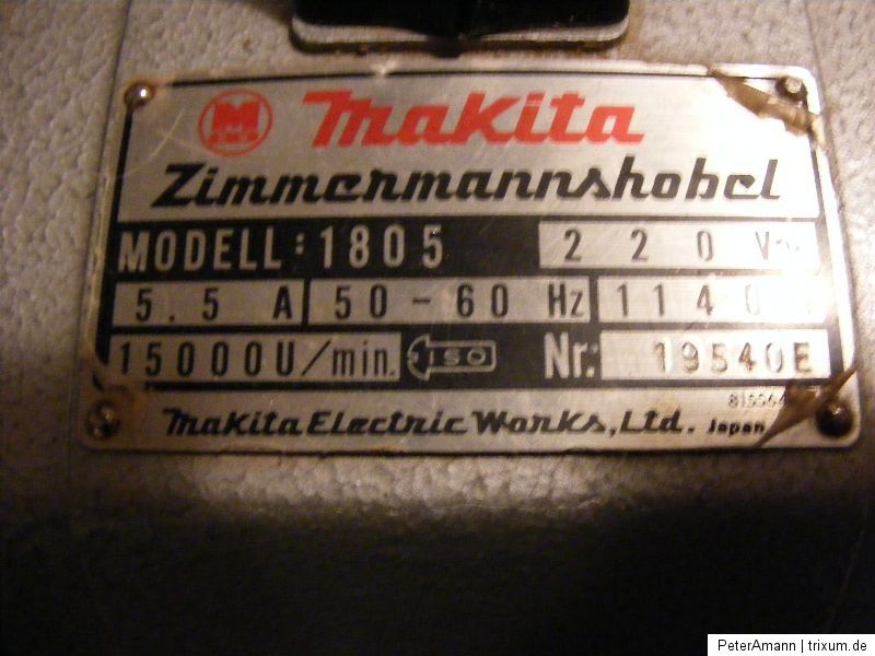 Makita Zimmermannshobel Modell 1805