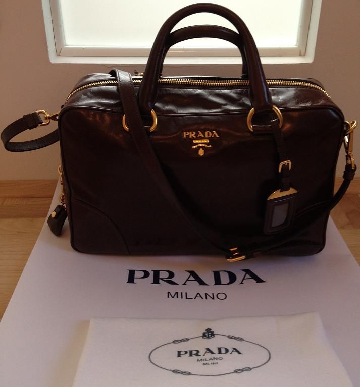 Prada Tasche, Ledertasche, Leather Bag, Bauletto, Boston Leatherbag