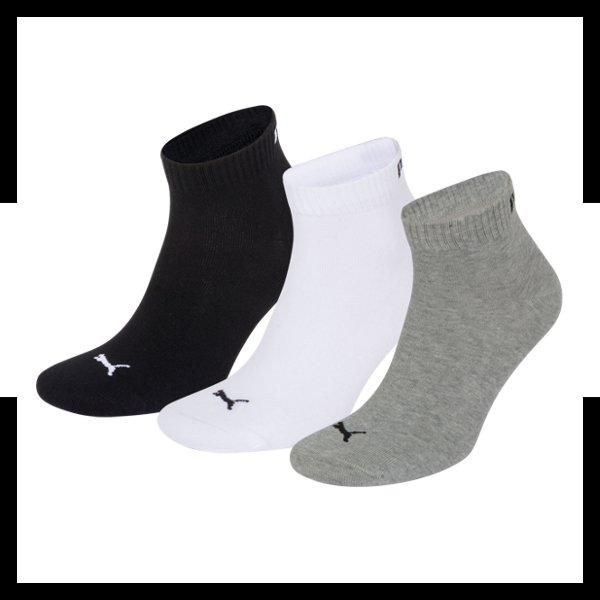 Puma Quarter 3 er Pack Socken Grau Weiss F882