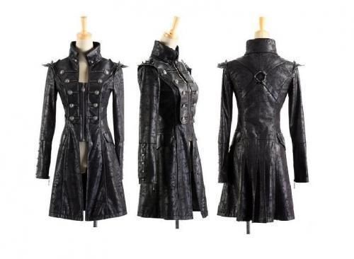 Visual Kei Punk Rave Rock Gothic Leder Schwarz Jacket Coat Jacke