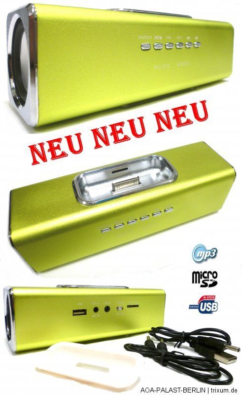 NEU  LAUTSPRECHER DOCKINGSTATION FÜR IPHONE 4 4G 3GS IPOD NANO USB