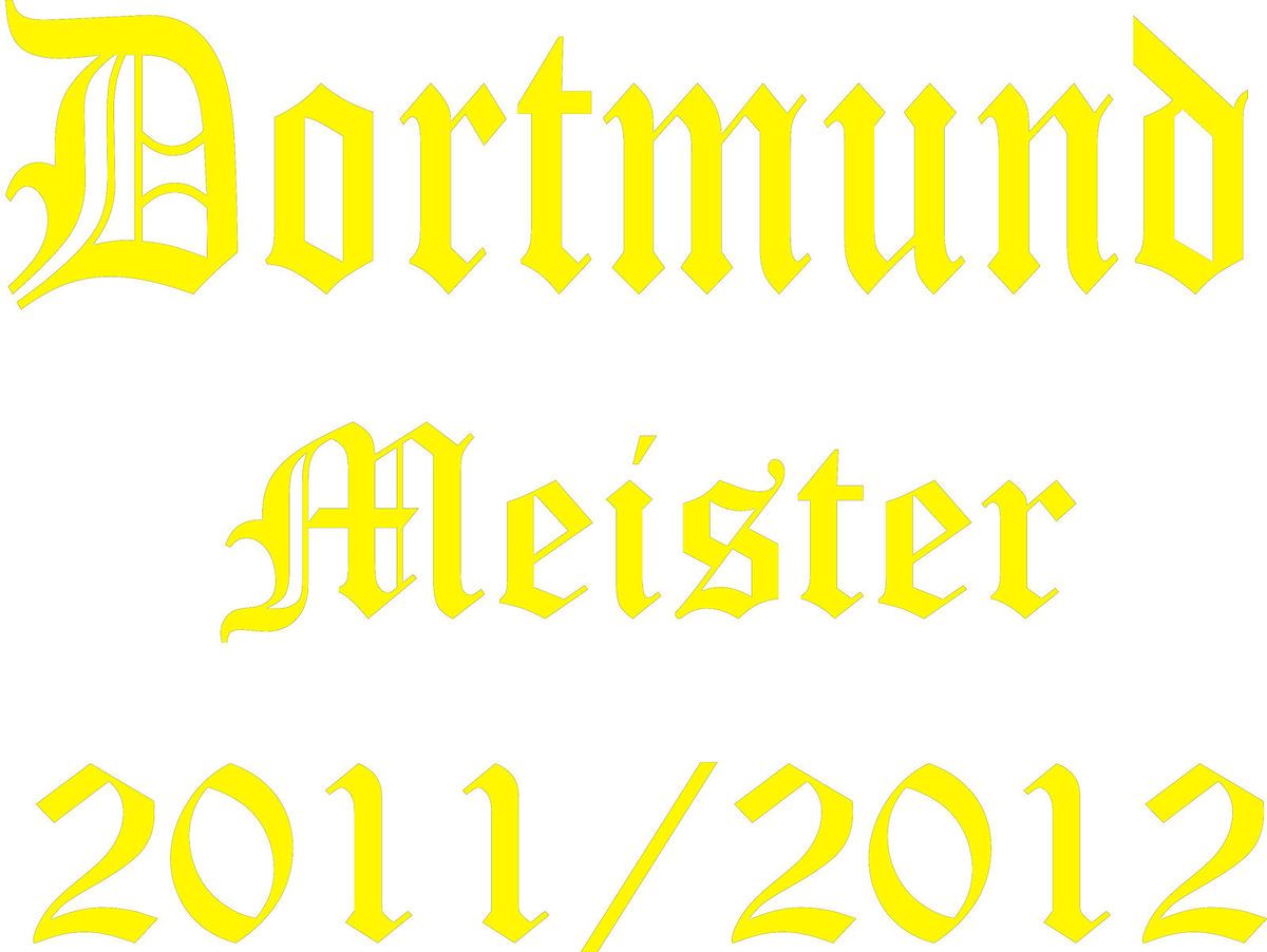 Aufkleber Heckscheibe BVB Dortmund Meister 2011 / 2012