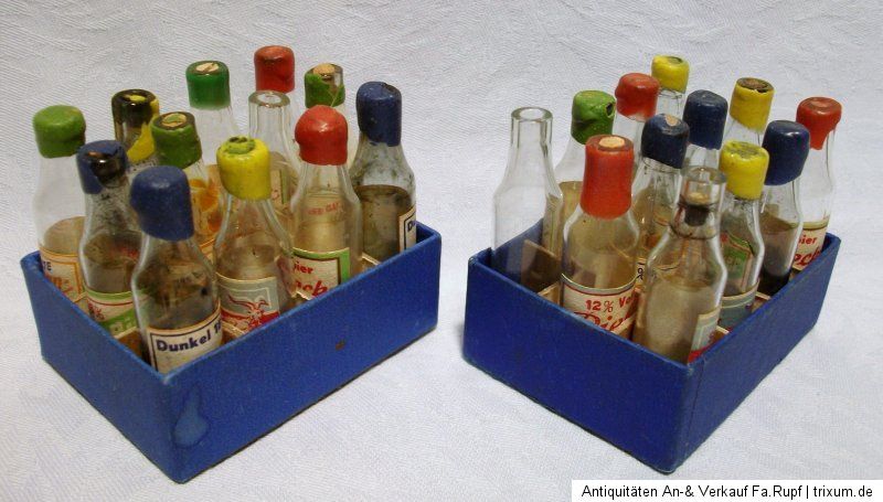 Konvolut Kaufladen Artikel Glas Flasche für Kaufmannsladen 1930