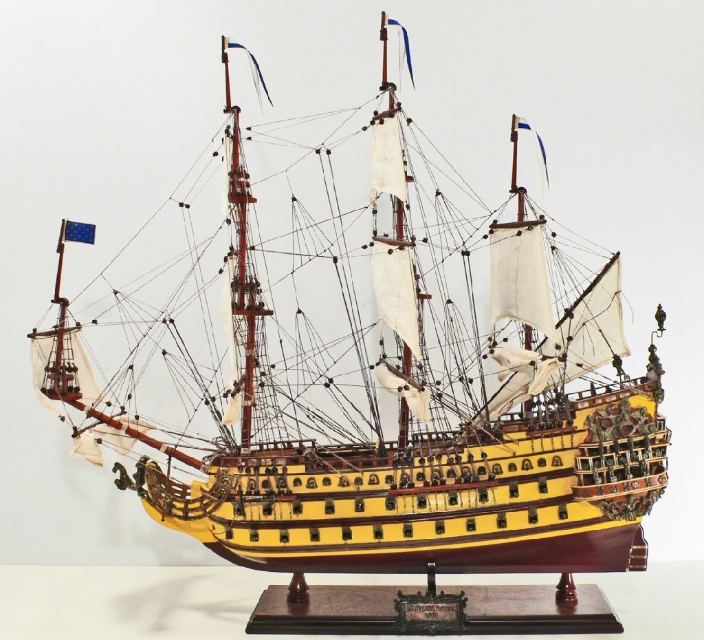 Holz Schiffsmodell Le Soleil Royal, 74CM Modellschiff