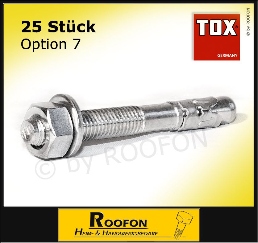 M12x180 TOX Bolzenanker S FIX, Option 7 Ankerbolzen Schwerlastdübel