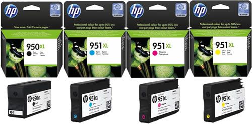 4x HP950XL 951XL ORIGINAL OFFICEJET 8100 8600PRO TINTE PATRONEN