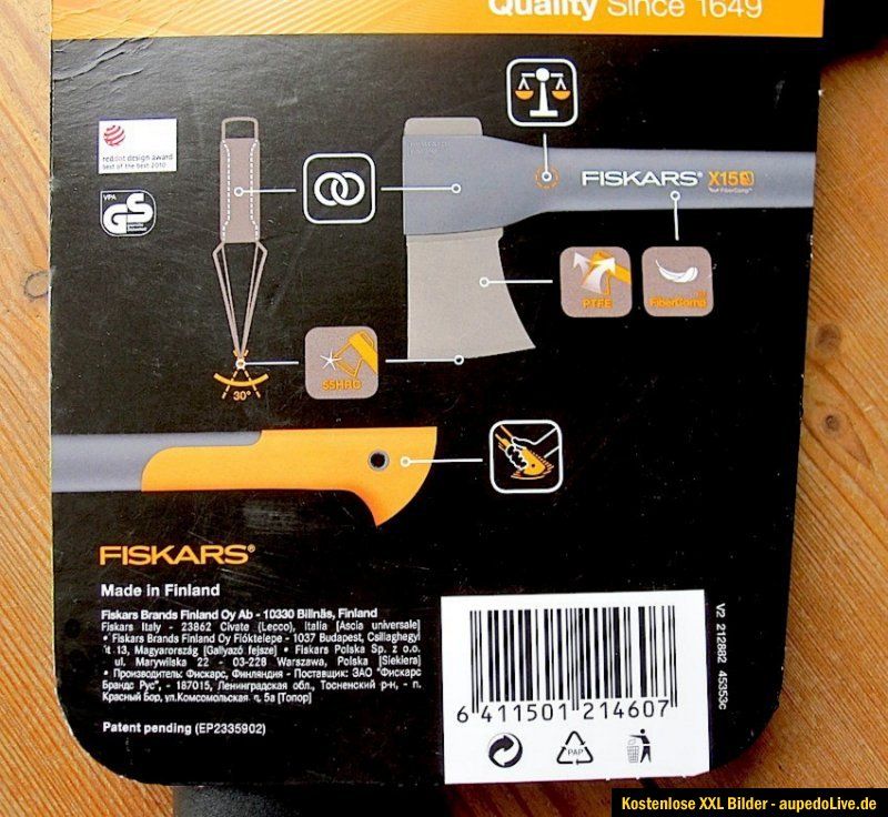 Fiskars X15 Universalaxt Spaltaxt Axt 121460 X15 Fiskars NEU