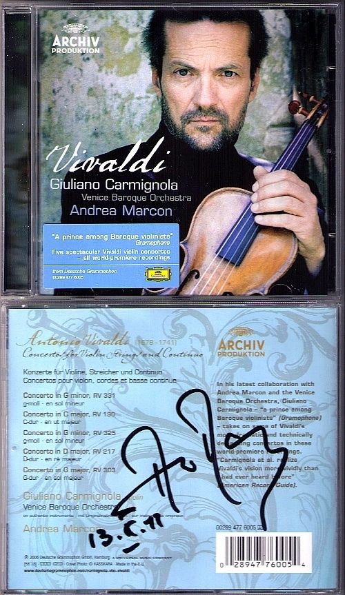 Giuliano CARMIGNOLA VIVALDI Violinkonzerte World Premire ANDREA MARCON