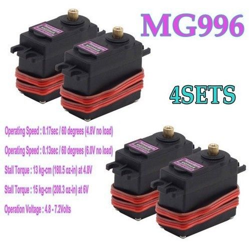 4x MG996R Metal Gear Digital Servo 15KG MG995 MG996 for Robot RC 1 10