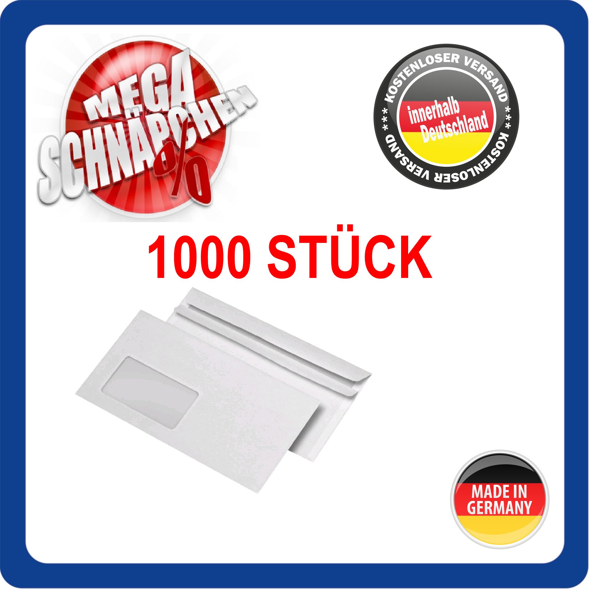 Fensterumschläge Briefumschläge DL 72g SK weiss 1000 Stück